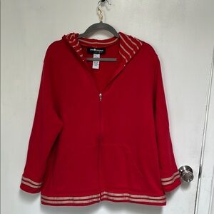 Sag Harbor Red Sporty Zip-Up Jacket